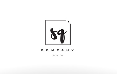 sq s q hand writing letter company logo icon design