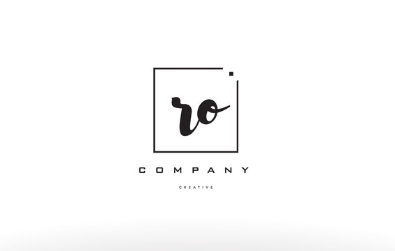ro r o hand writing letter company logo icon design