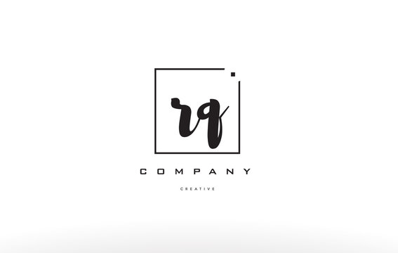 rq r q hand writing letter company logo icon design
