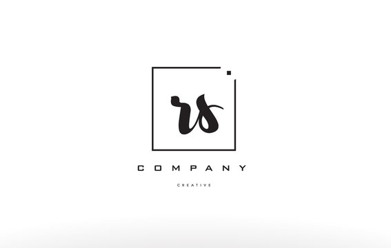 rs r s hand writing letter company logo icon design