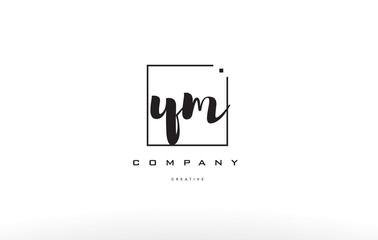 ym y m hand writing letter company logo icon design