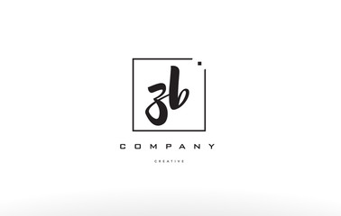 zb z b hand writing letter company logo icon design