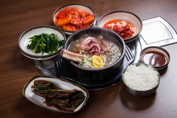 nakji galbitang. small octopus and Short Rib Soup