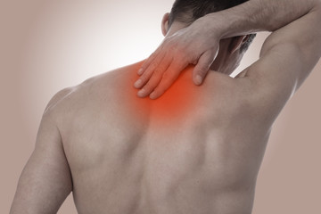 Sport injury, Man with back pain. Pain relief concept.