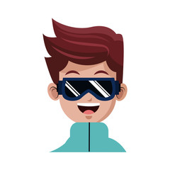 man in winter clothing icon image vector illustration design 