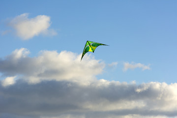 kite hovers in the air, clouds, sky, cloud, Sunny day