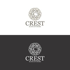 crest logo in vector