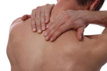 Sport injury, Man with back pain. Pain relief concept.