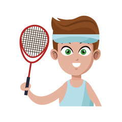 man tennis player sports icon image vector illustration design 