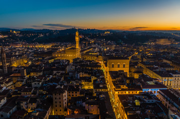Fototapeta na wymiar Skyline of Florence at Night - Italy