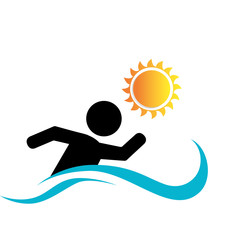 swiming athlete silhouette icon vector illustration design