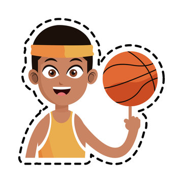 basketball player icon image vector illustration design 