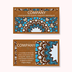 Vector template business card. Geometric background. Card or invitation collection. Islam, Arabic, Indian, ottoman motifs.