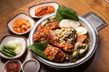 Ugeoji gamjatang. Pork Back-bone Stew with cabbage.