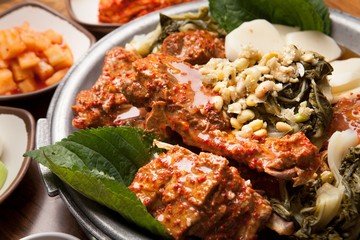 Ugeoji gamjatang. Pork Back-bone Stew with cabbage.