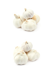 Pile of garlic bulbs isolated