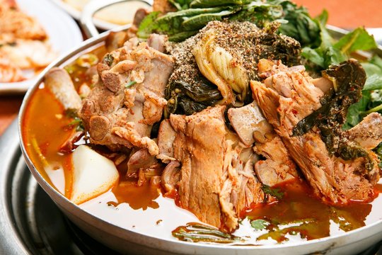 Ugeoji gamjatang. Pork Back-bone Stew with cabbage.