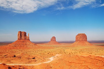 Evening mood at the beautiful Monument Valley in the west of the USA