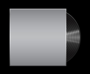 Vinyl record on black background . Eps 10 vector illustration