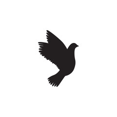 Dove icon. Pigeon silhouette. Dove of peace.
