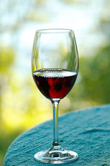 Glass of wine on the table