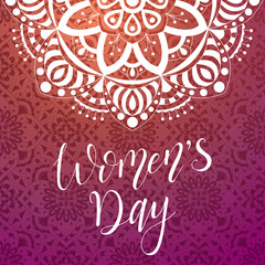 The 8 of March greeting card. Creative template with qoute for Happy Women's Day. Vector illustration for poster or banner