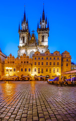 Fototapeta na wymiar Tyn Church, landmark of Prague old city