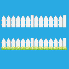 Wooden fence. section. vector illustration