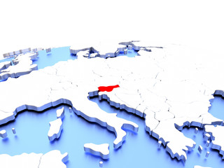 Slovenia on globe