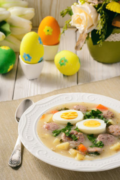 Traditional polish easter soup - zurek.