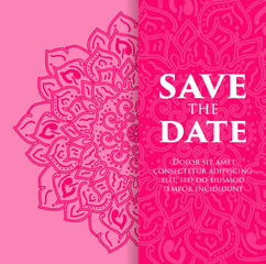 Vintage template design layout for Wedding invitation.