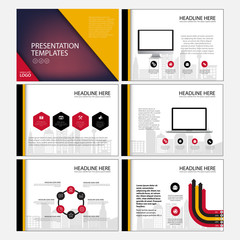 Business Template design set Presentation and brochure Annual report, flyer page with infographic element.