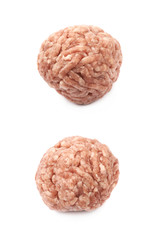 Ball of minced meat isolated