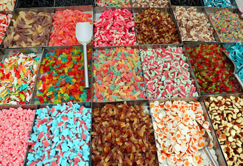 sugar candy on sale in market stall