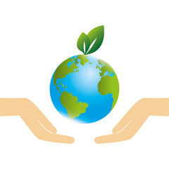 save the world planet ecology vector illustration design