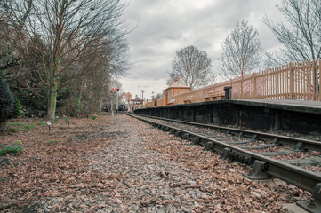 Single train track and station