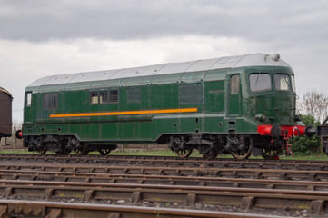 Fototapeta na wymiar Single heritage diesel locomotive 