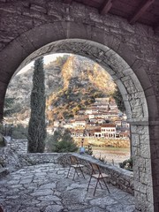 The view to Berat from the old church. Berat is a small historical town in the south of Albania.