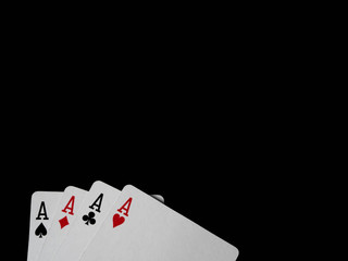 Playing cards. Copy space.