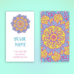 Vintage decorative elements. Business Cards. Ornamental floral.