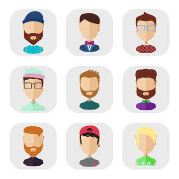 Icons of people in a flat style