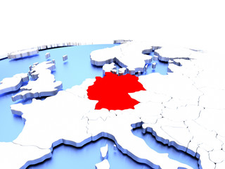 Obraz premium Germany on globe