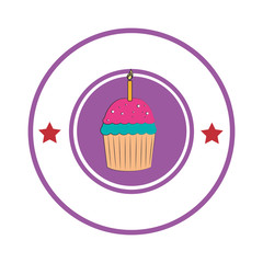 sweet cupcake celebration icon vector illustration design