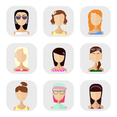 Icons of people in a flat style