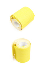 Roll of a sandpaper isolated