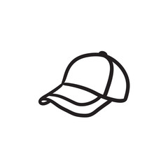Baseball hat sketch icon.