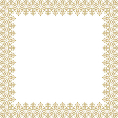 Classic square frame with arabesques and orient elements. Abstract fine ornament with place for text