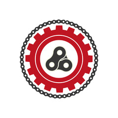 bicycle gears emblem icon vector illustration design