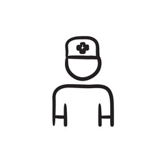 Nurse sketch icon.