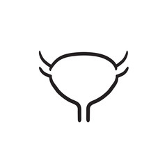 Urinary bladder sketch icon.
